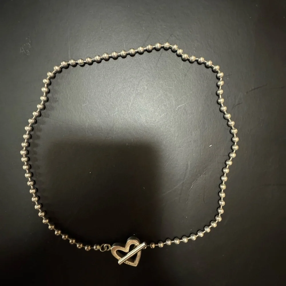 Authentic GUCCI Vintage Heart Necklace 925 SILVER - Picture 2 of 12